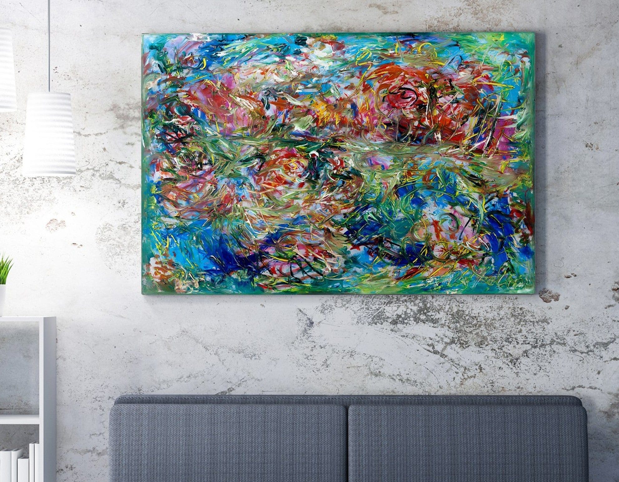 Tablou WY332, muticolor, panza/lemn, 100x70 cm