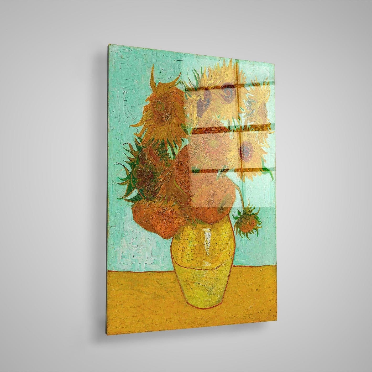 Tablouri 2291, galben, sticla, 30x45 cm