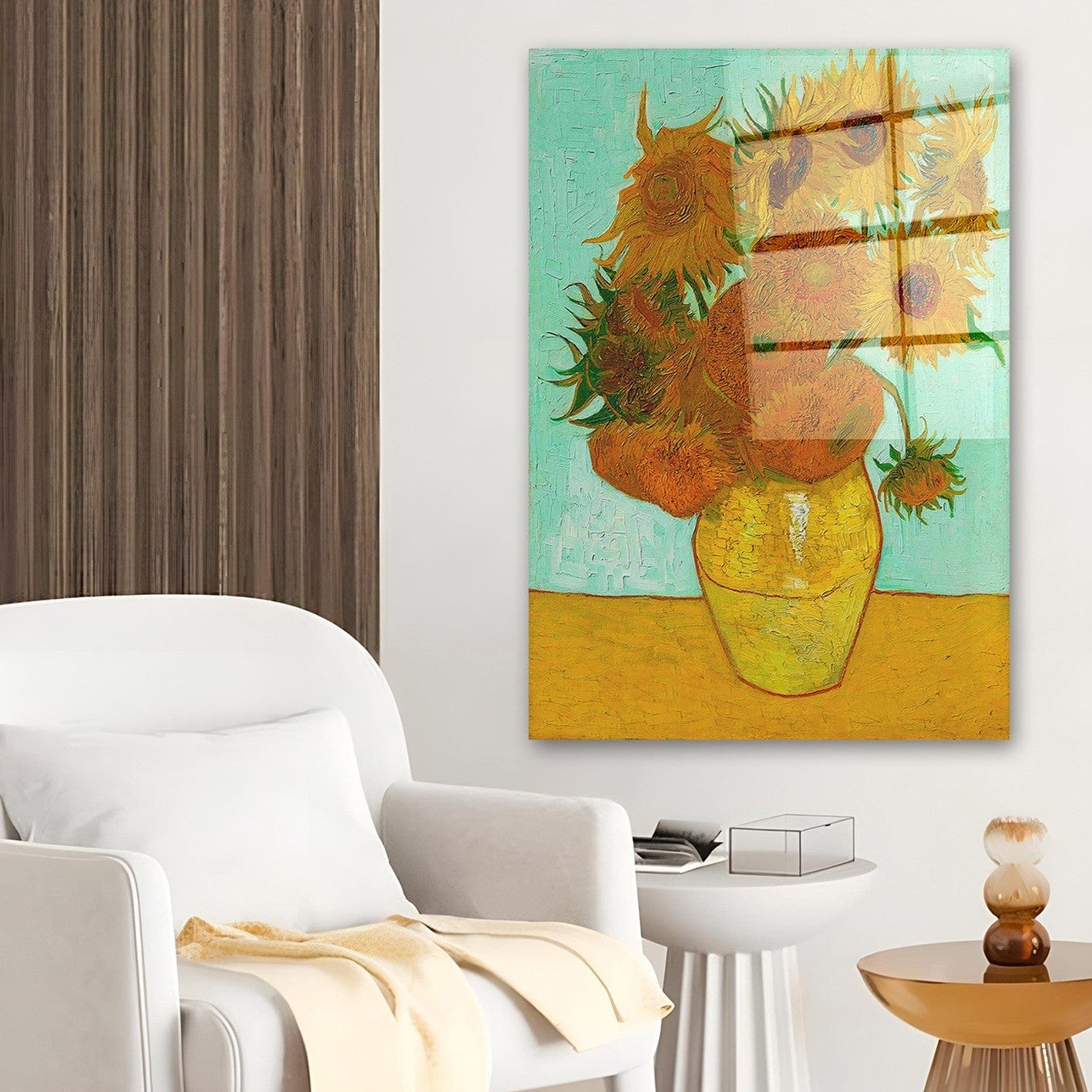 Tablouri 2291, galben, sticla, 30x45 cm