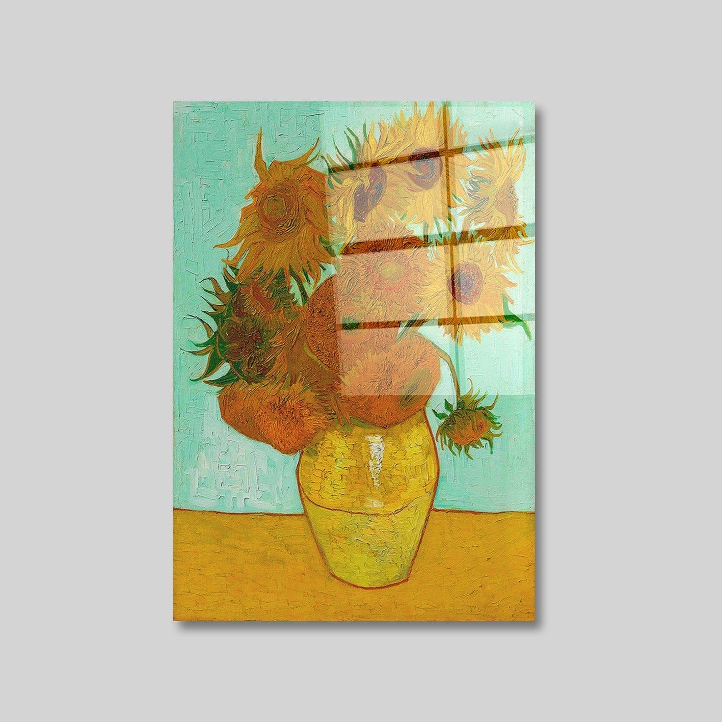 Tablouri 2291, galben, sticla, 30x45 cm