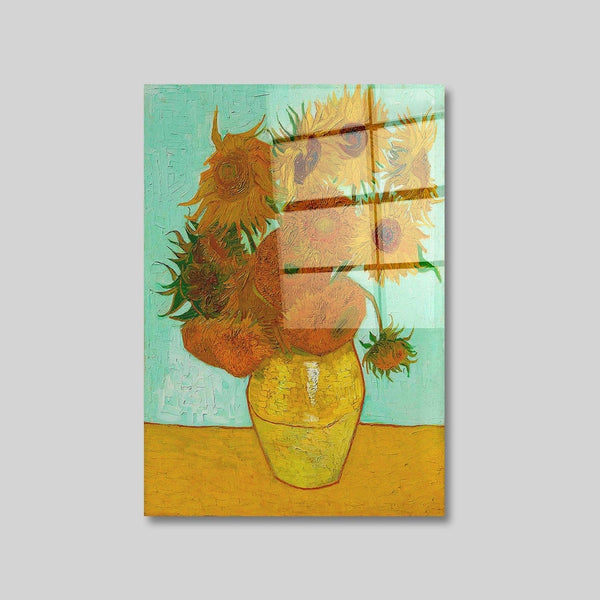 Tablouri 2291, galben, sticla, 30x45 cm