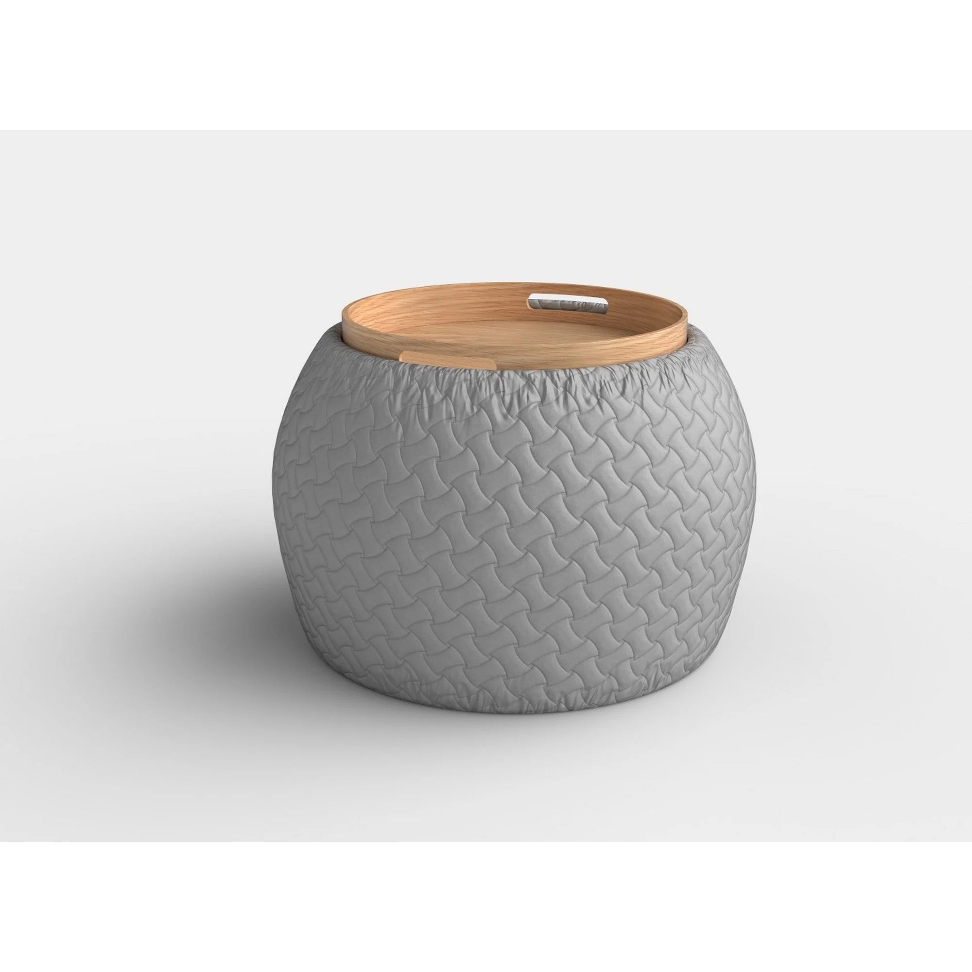 Taburet BONO, stofa catifelata gri deschis, cu spatiu depozitare, 54x54x37 cm