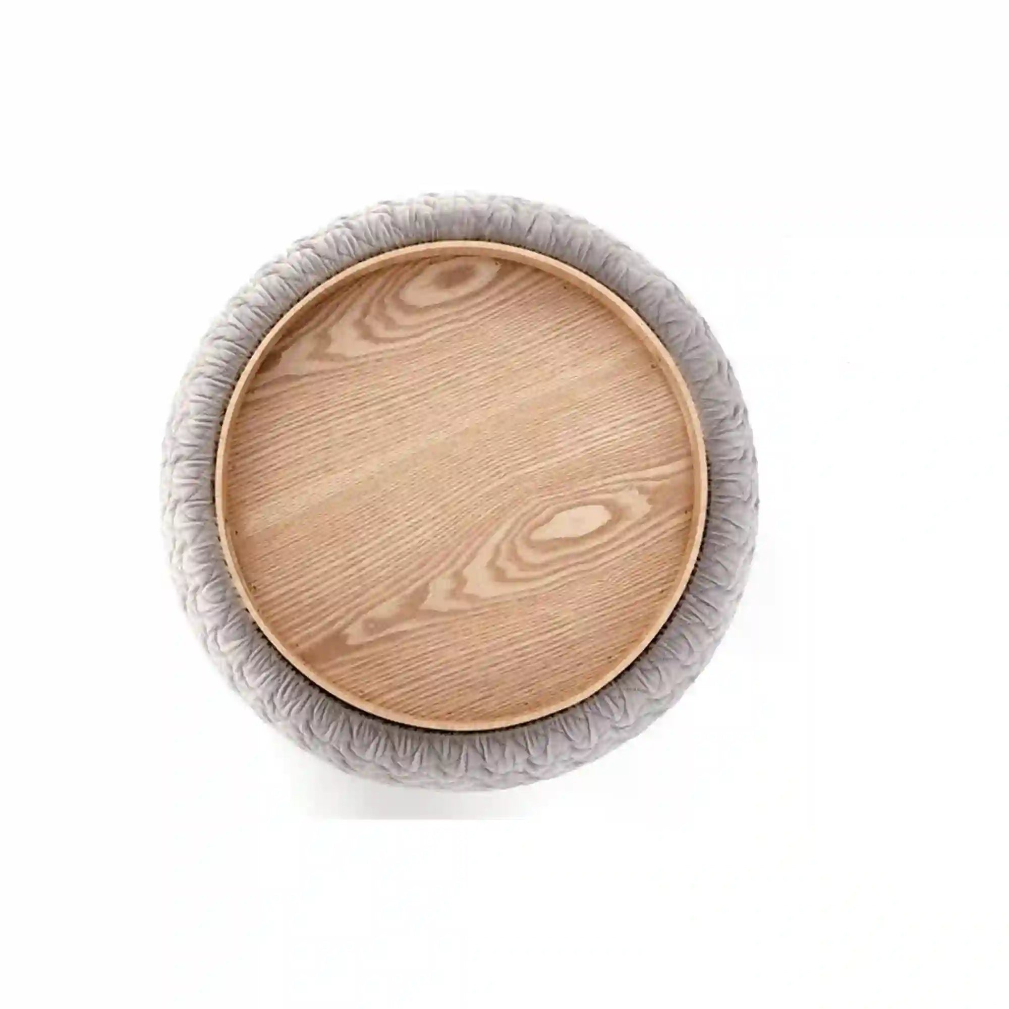 Taburet BONO, stofa catifelata gri deschis, cu spatiu depozitare, 54x54x37 cm