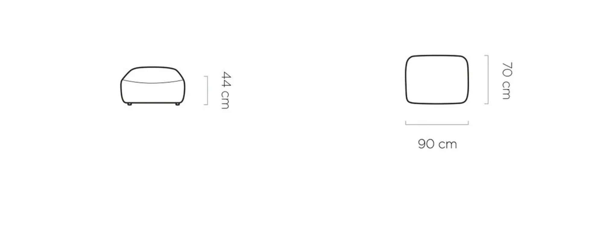 Taburet CANDELO, personalizabil materiale gama Oferta Avantaj, 90x70x44 cm