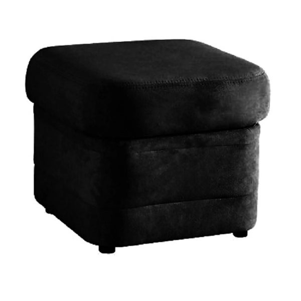 Taburet BITER, negru, piele ecologica, 58x58x47 cm