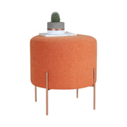 Taburet COPPER 42, portocaliu/cupru, material textil/otel, 40x40x42 cm