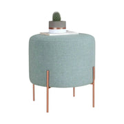 Taburet COPPER 43, verde menta/cupru, material textil/otel, 40x40x42 cm