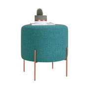 Taburet COPPER 45, verde/cupru, material textil/otel, 40x40x42 cm
