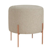 Taburet COPPER 48, bej/cupru, material textil/otel, 40x40x42 cm