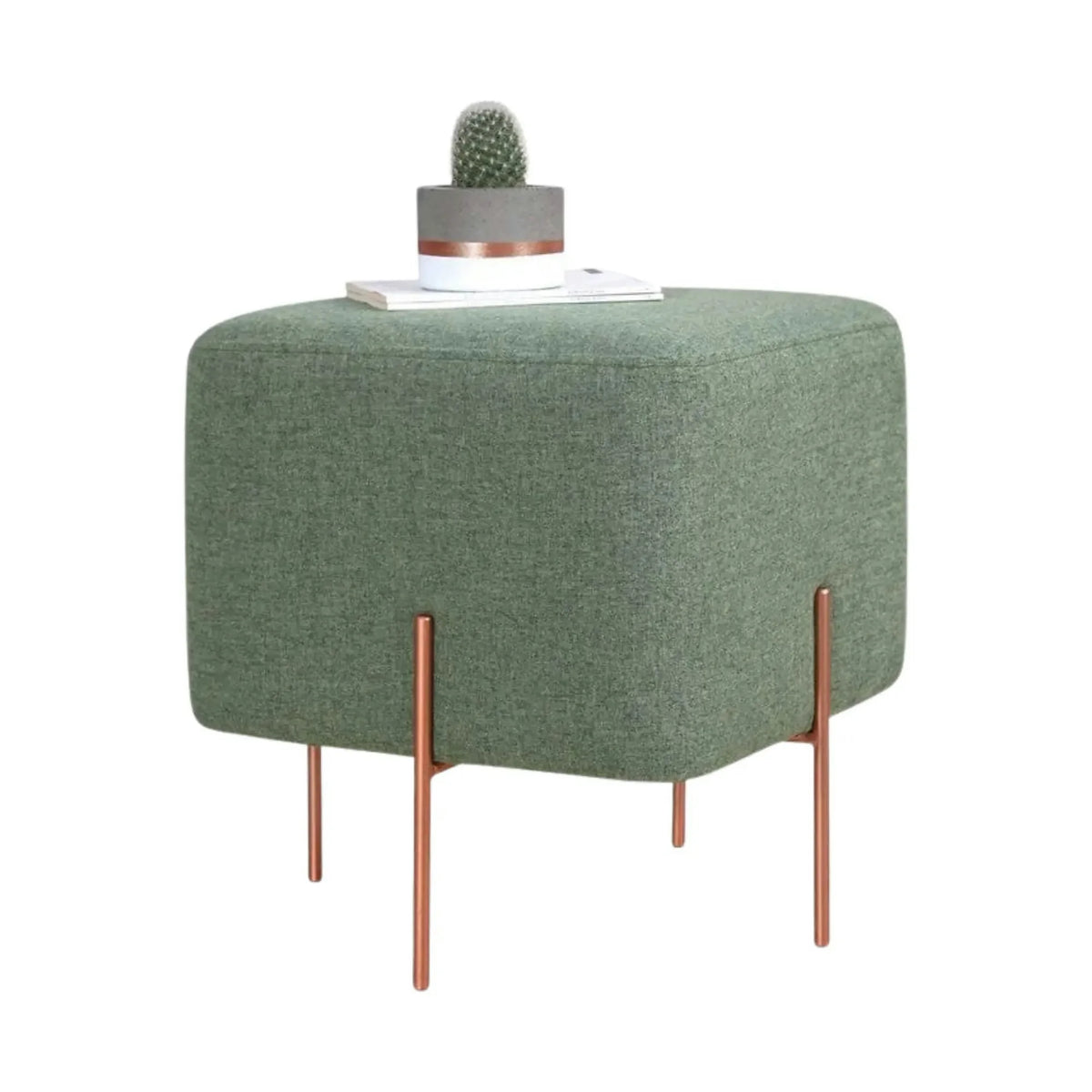 Taburet COPPER 52, stofa clasica verde, 40x40x42 cm
