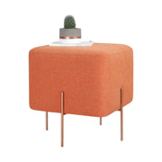 Taburet COPPER 53, stofa clasica portocaliu, 40x40x42 cm