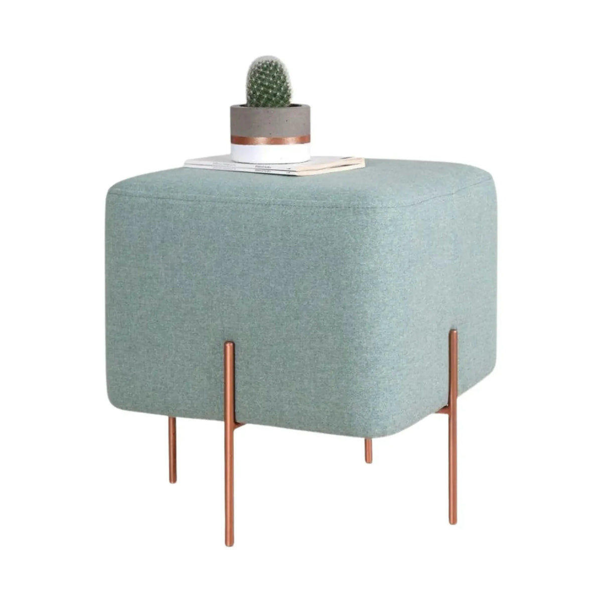Taburet COPPER 54, stofa clasica verde menta, 40x40x42 cm