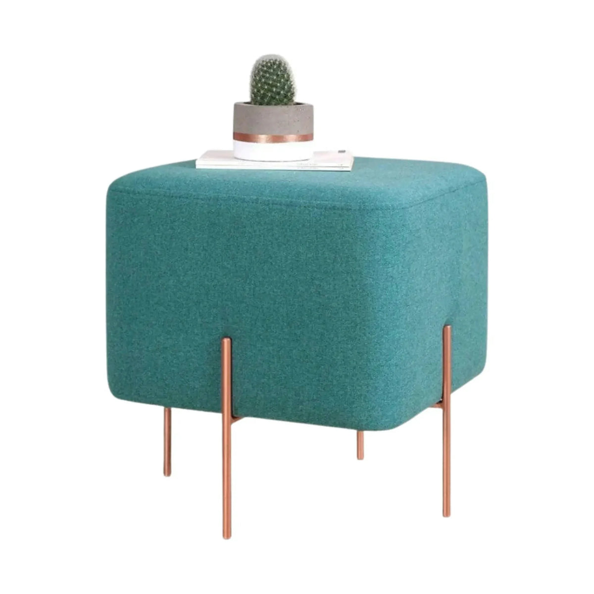 Taburet COPPER 57, stofa clasica verde, 40x40x42 cm