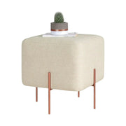 Taburet COPPER 58, stofa clasica crem, 40x40x42 cm