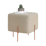 Taburet COPPER 60, stofa clasica bej/cupru, 40x40x42 cm