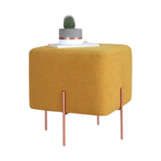 Taburet COPPER 61, stofa clasica galben, 40x40x42 cm