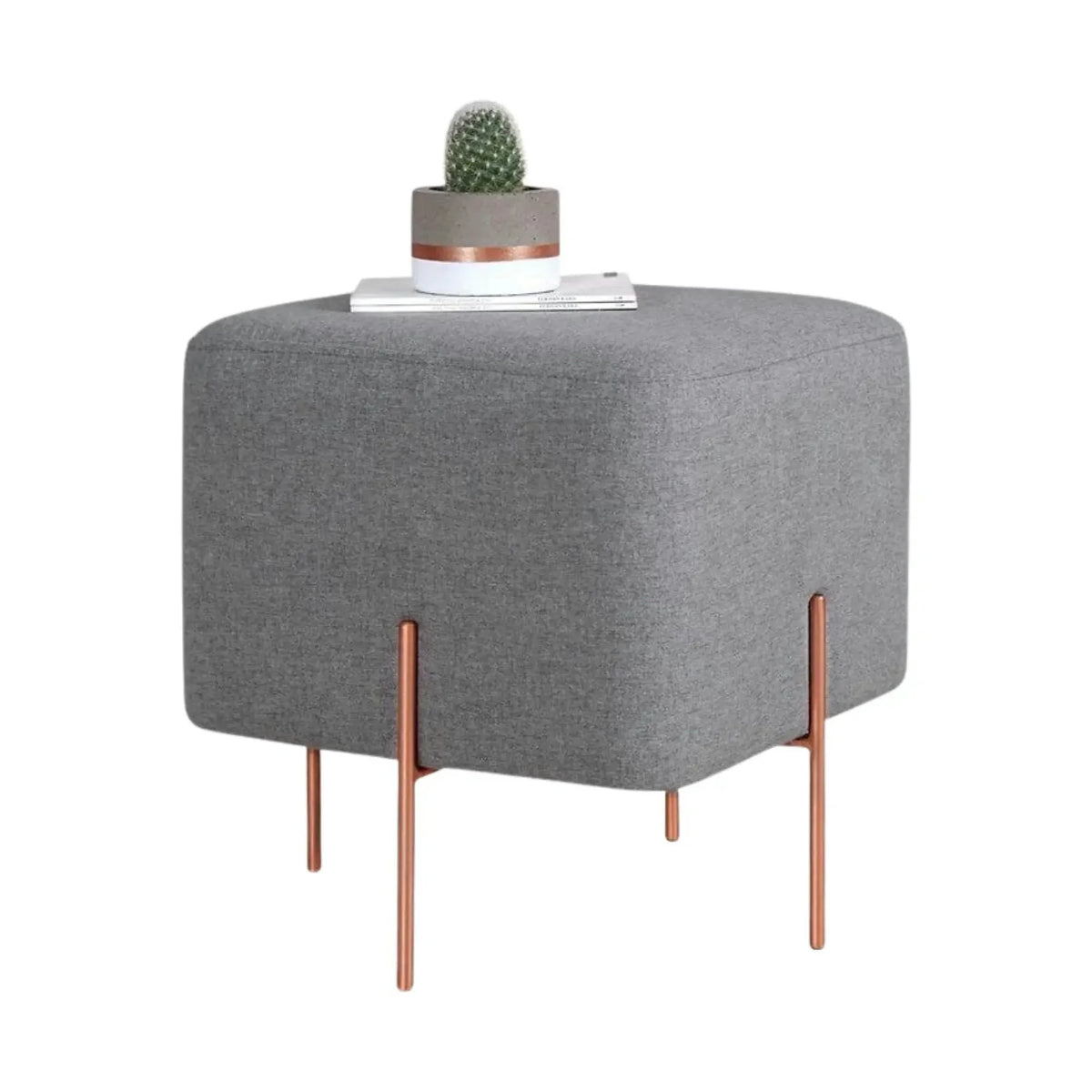Taburet COPPER 63, stofa clasica gri, 40x40x42 cm