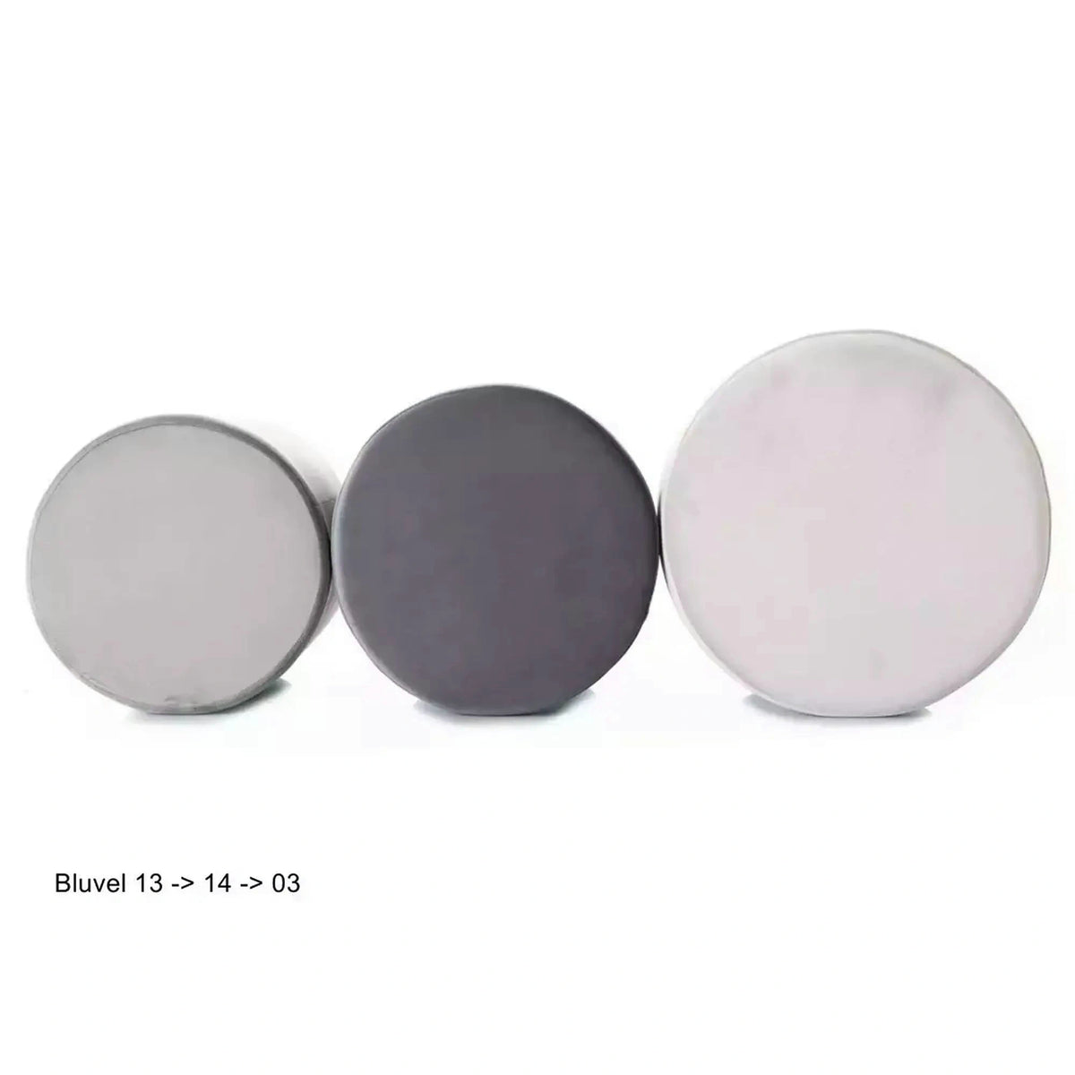 Taburet DOTI B, stofa catifelata gri deschis - Bluvel 03, 38x38x42 cm