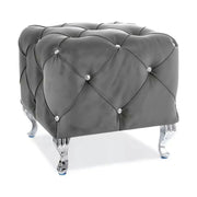 Taburet HESTIA K, stofa catifelata gri - Bluvel 14, 50x50x46 cm