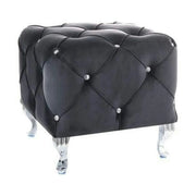 Taburet HESTIA K, stofa catifelata negru - Bluvel 19, 50x50x46 cm