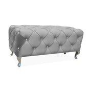 Taburet HESTIA, stofa catifelata gri - Bluvel 14, 100x50x46 cm