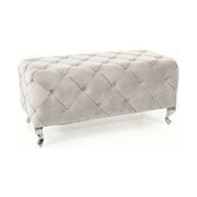 Taburet HESTIA, stofa catifelata gri deschis - Bluvel 03, 100x50x46 cm