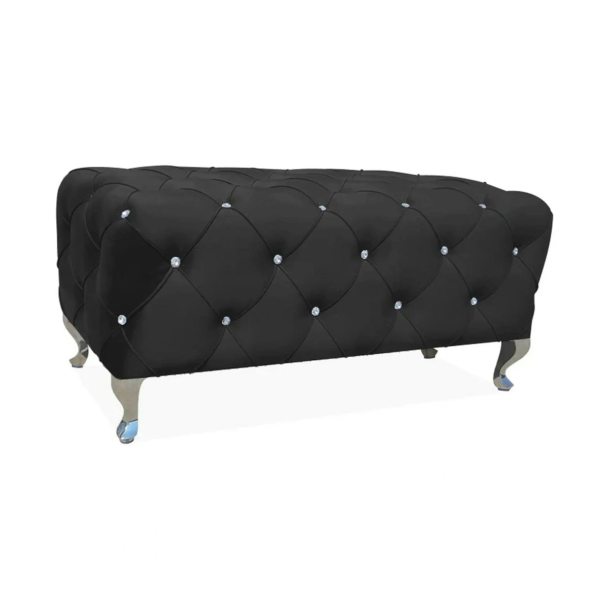 Taburet HESTIA, stofa catifelata negru - Bluvel 19, 100x50x46 cm