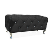 Taburet HESTIA, stofa catifelata negru - Bluvel 19, 100x50x46 cm