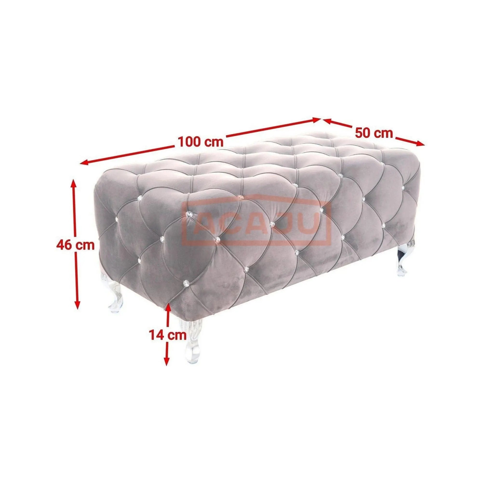 Taburet HESTIA, stofa catifelata roz antic - Bluvel 52, 100x50x46 cm