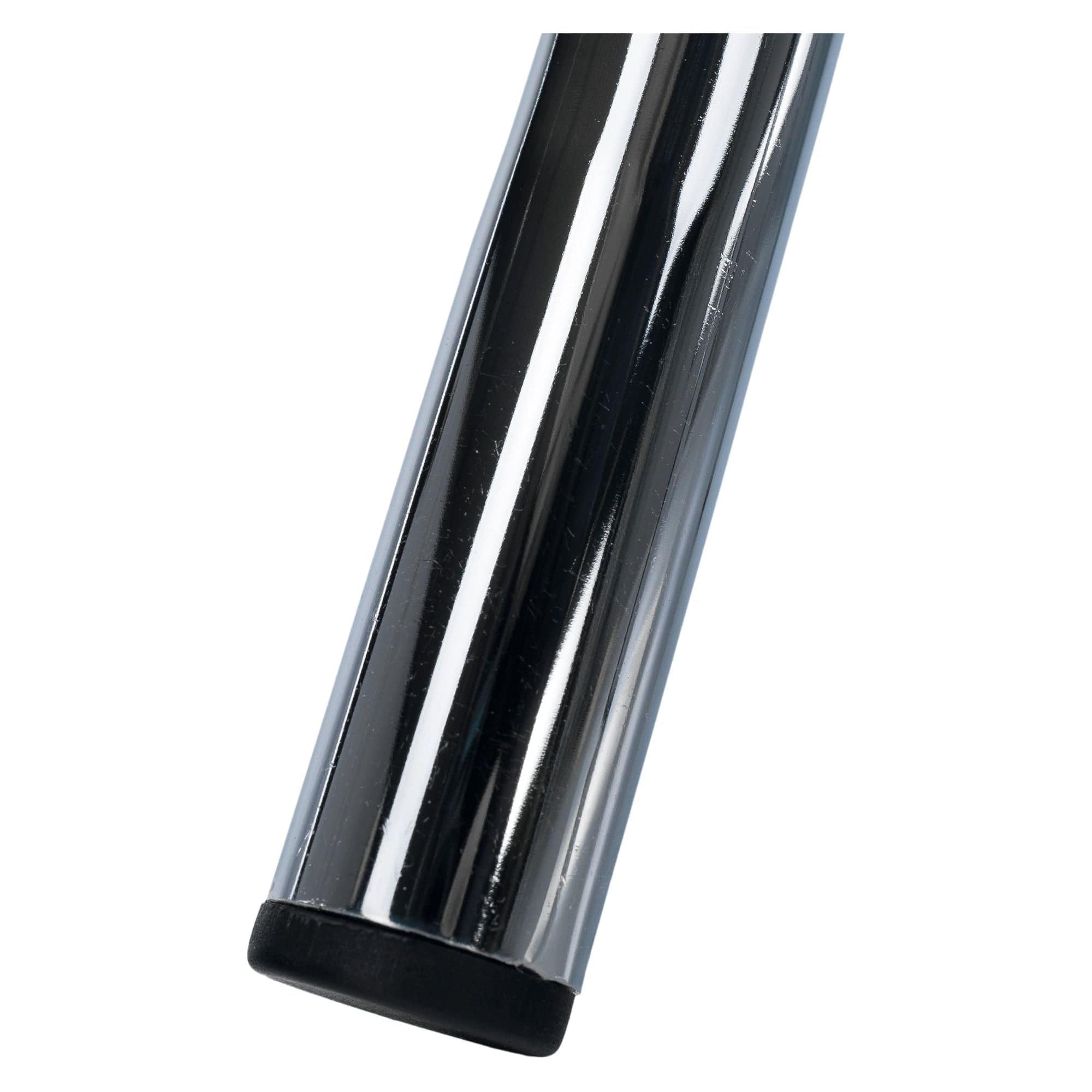 Taburet IRENA, crom/alb, metal/piele ecologica, 33x33x43 cm