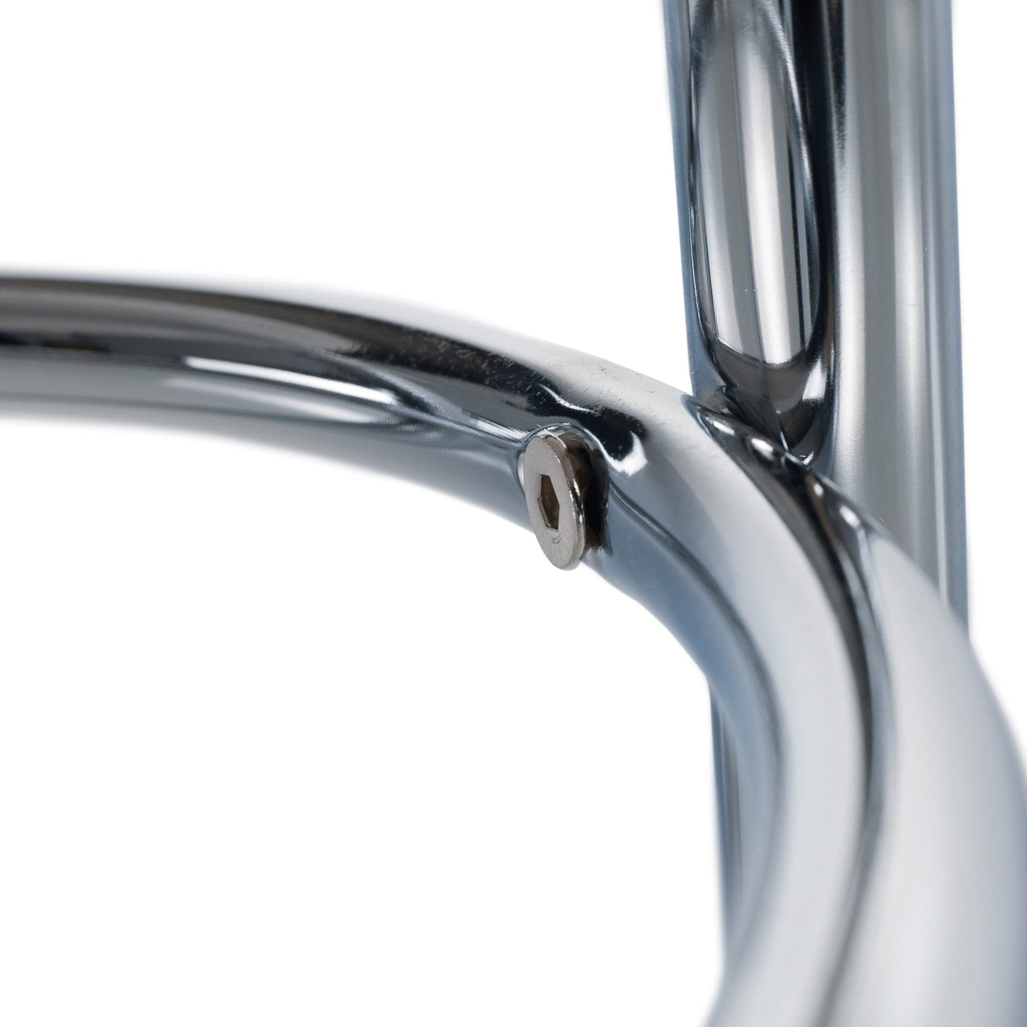 Taburet IRENA, crom/alb, metal/piele ecologica, 33x33x43 cm