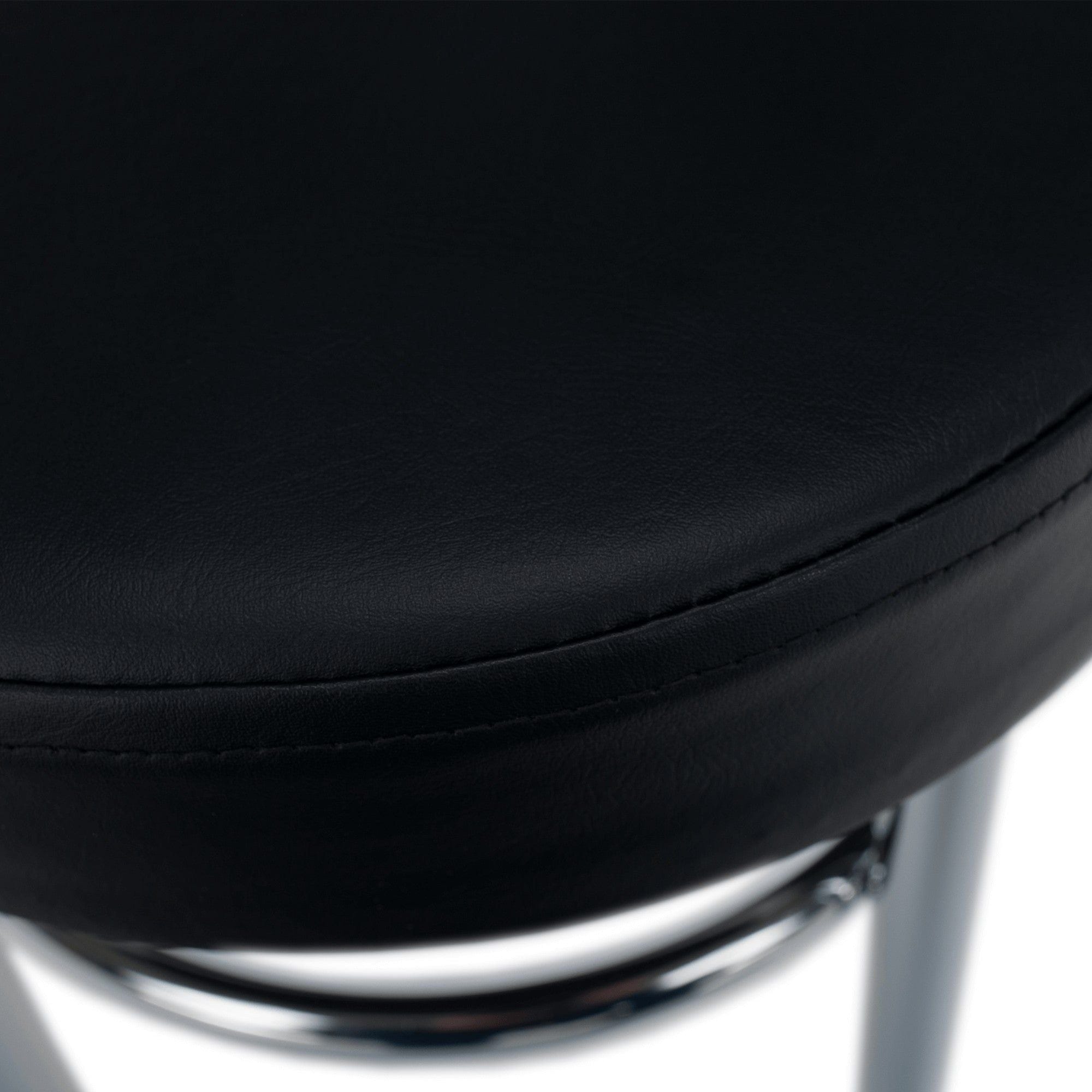 Taburet IRENA, negru/crom, metal/piele ecologica, 33x33x43 cm