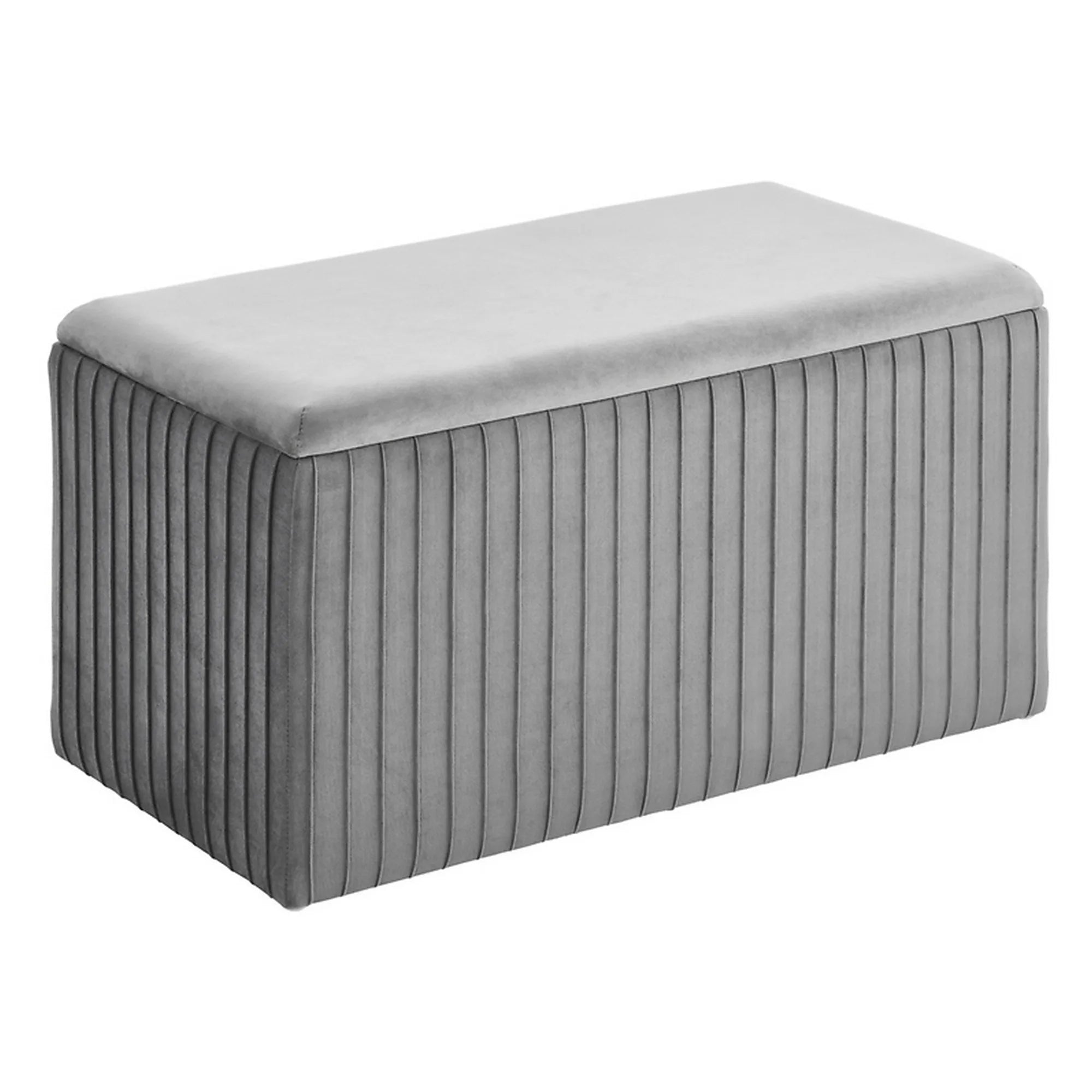 Taburet LENA, stofa catifelata gri, 75x40x40 cm