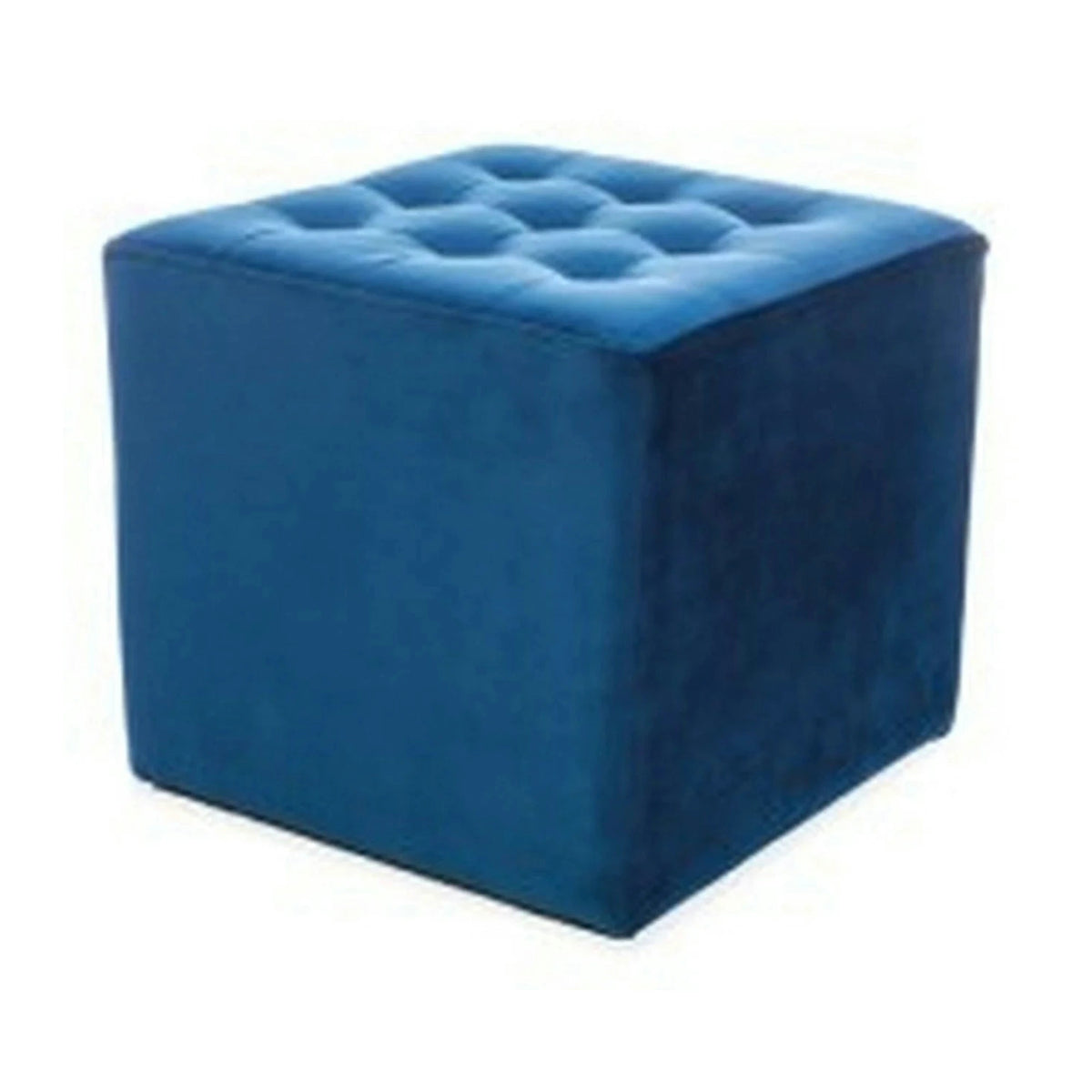 Taburet LORI, stofa catifelata albastru inchis - Bluvel 86, 39x39x34 cm