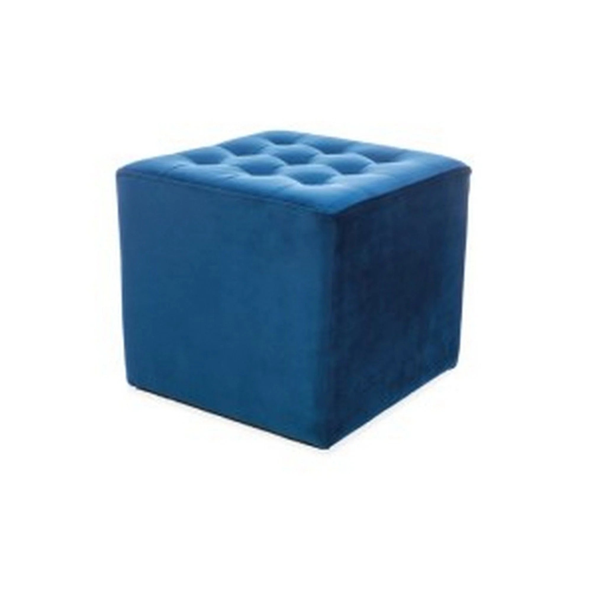 Taburet LORI, stofa catifelata albastru inchis - Bluvel 86, 39x39x34 cm