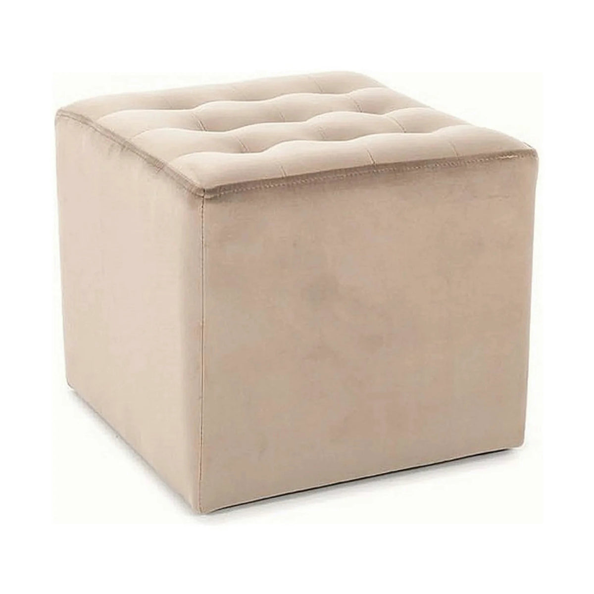 Taburet LORI, stofa catifelata bej - Bluvel 40, 39x39x34 cm