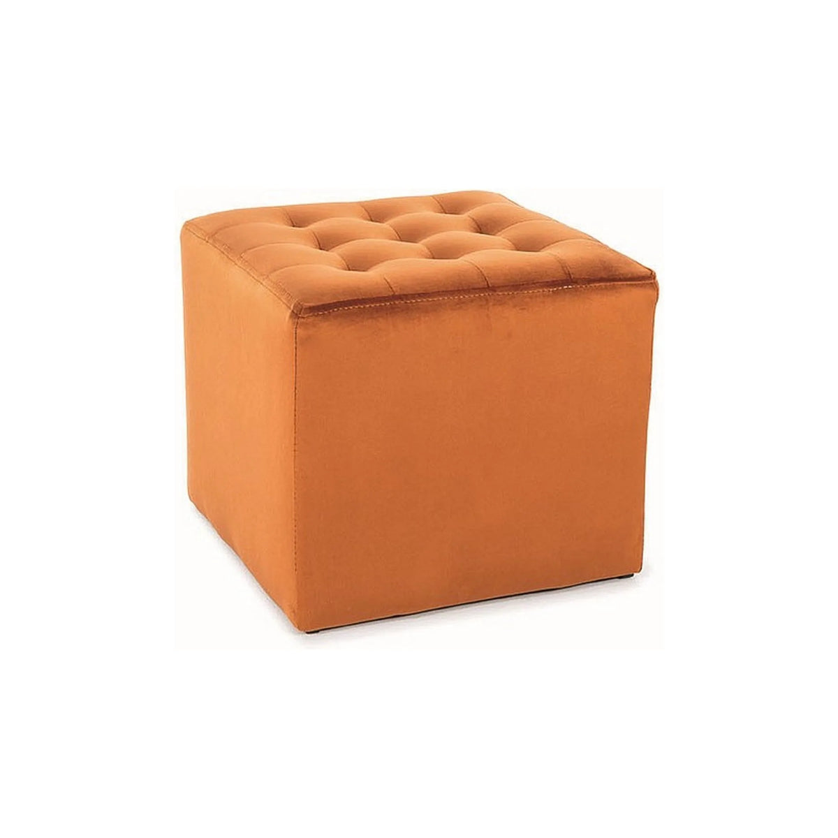 Taburet LORI, stofa catifelata caramiziu - Bluvel 4015, 39x39x34 cm