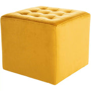 Taburet LORI, stofa catifelata galben - Bluvel 68, 39x39x34 cm