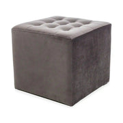Taburet LORI, stofa catifelata gri - Bluvel 14, 39x39x34 cm