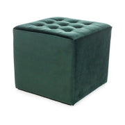 Taburet LORI, stofa catifelata verde, 39x39x34 cm