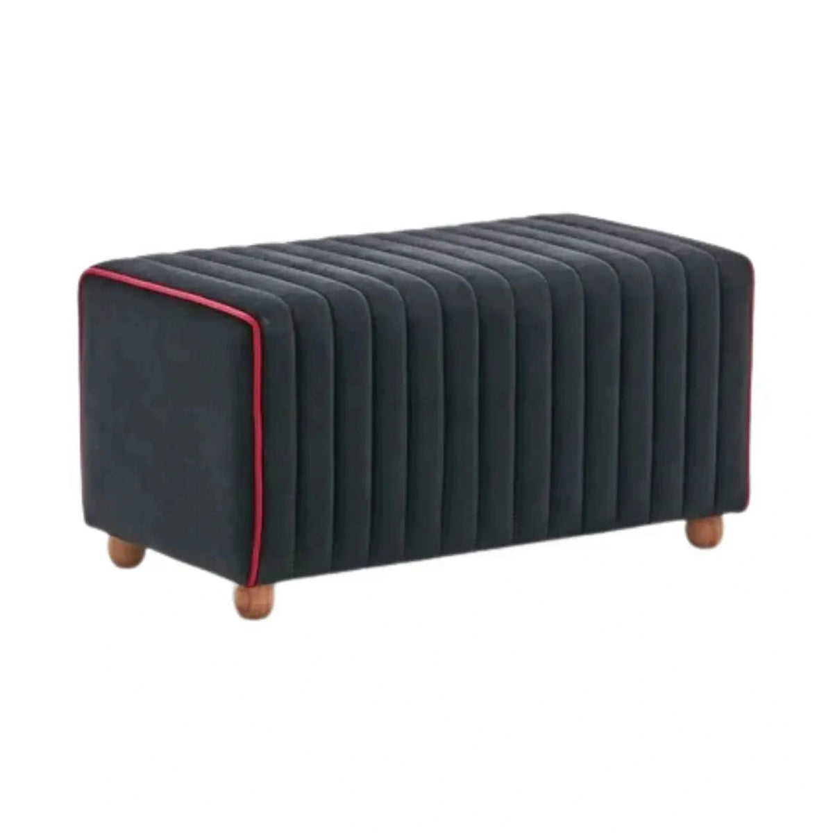 Taburet MABEL, stofa catifelata negru, 80x40x40 cm