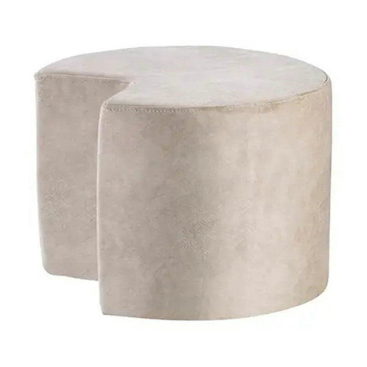 Taburet MAGNESIA, stofa catifelata bej, 50x41 cm