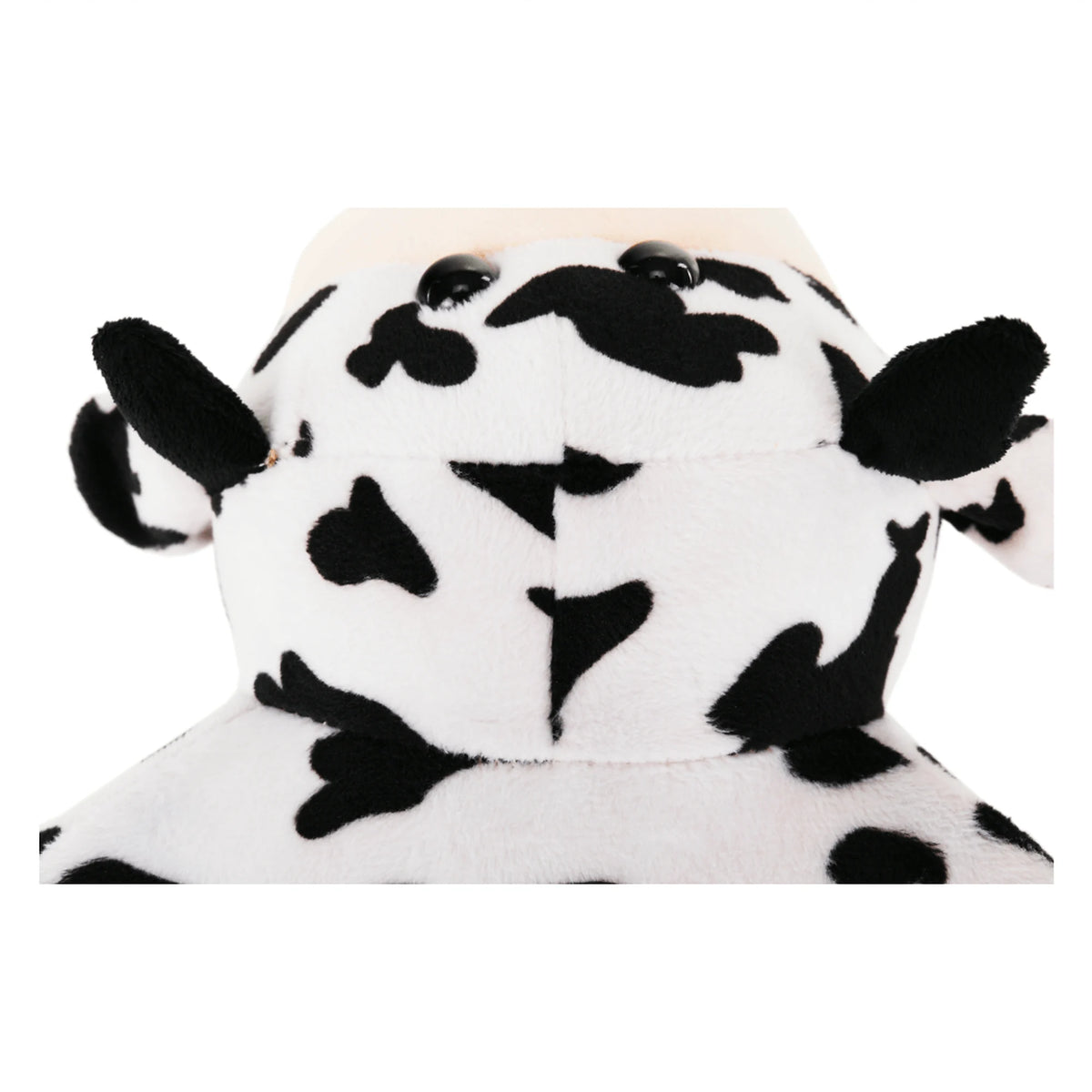 Taburet MOLLY, alb/negru, material textil/lemn, 47x28x31 cm