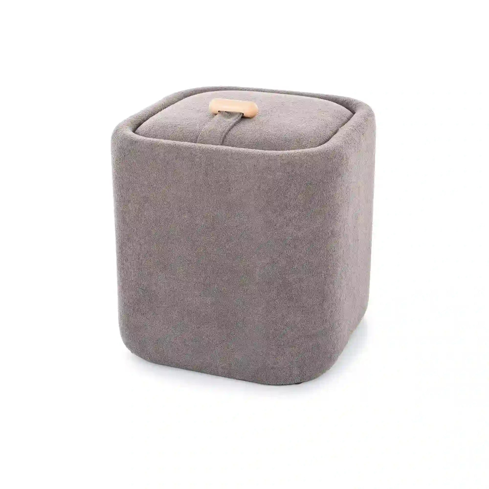 Taburet NAP, gri, stofa clasica, 37x37x38 cm