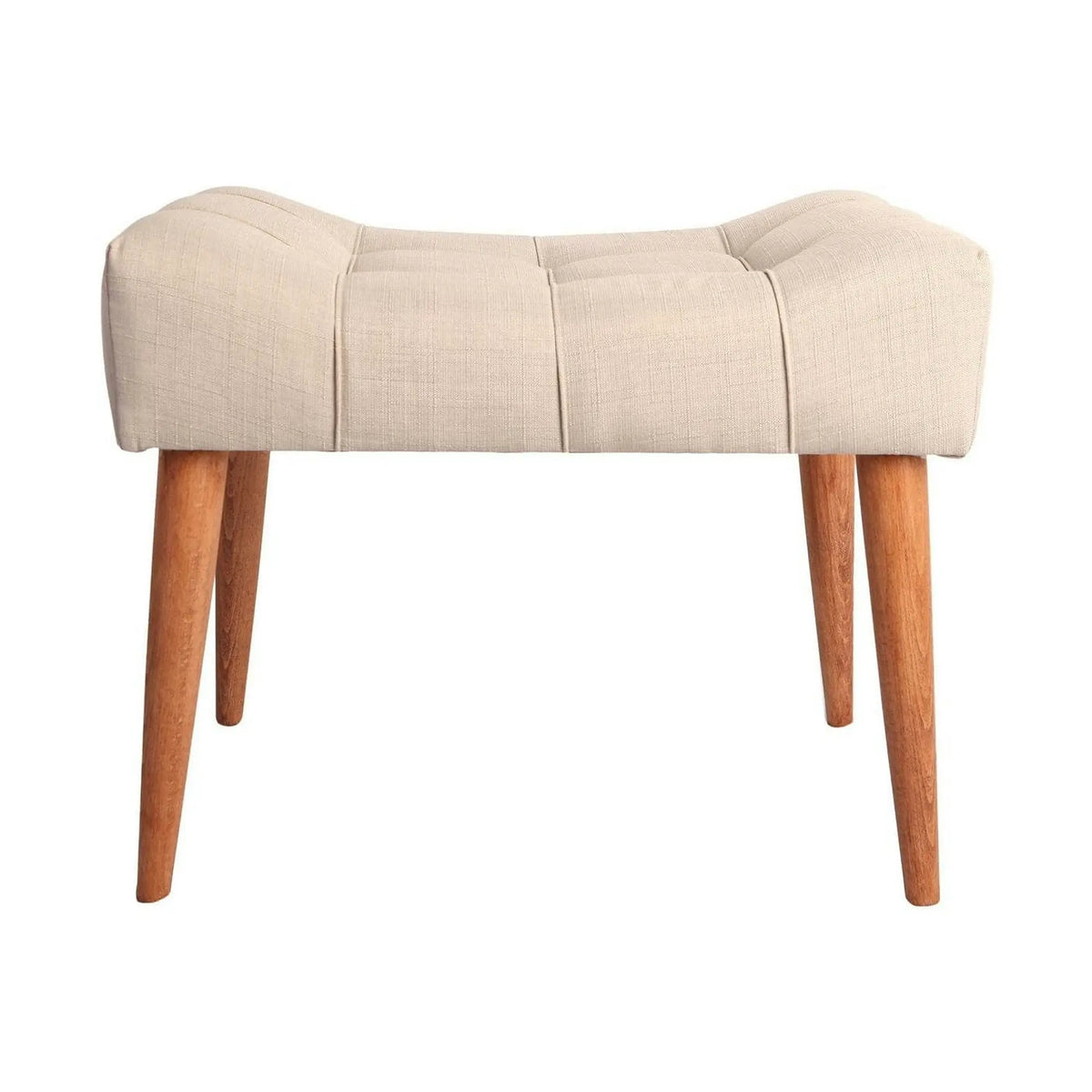 Taburet NEW COOL, crem/nuc, poliester/lemn, 58x40x45 cm