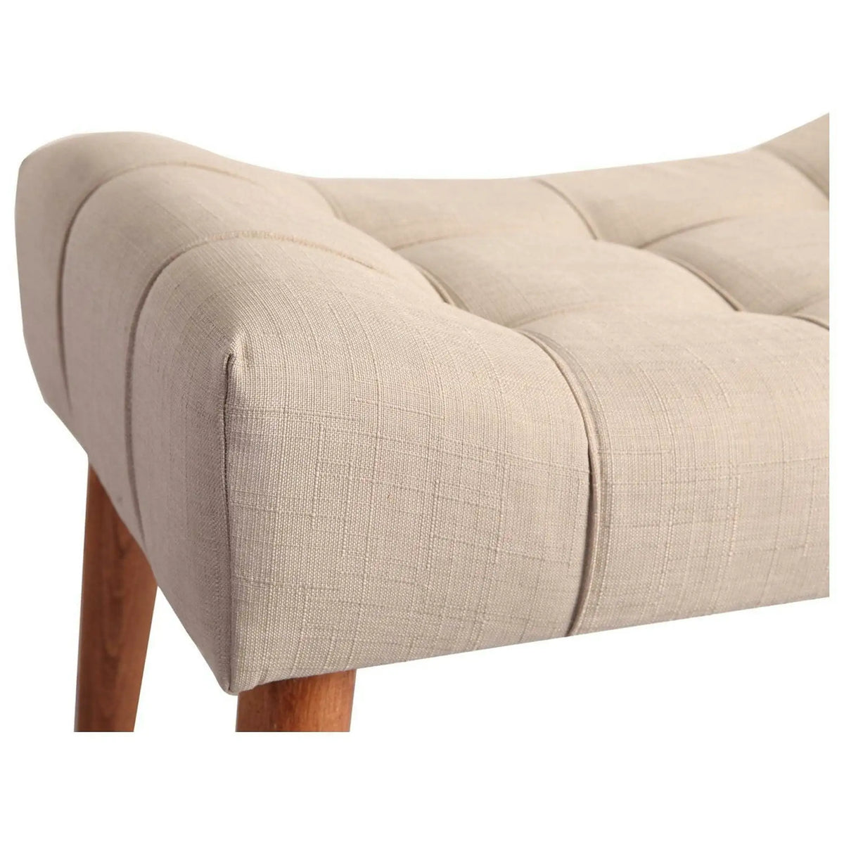 Taburet NEW COOL, crem/nuc, poliester/lemn, 58x40x45 cm