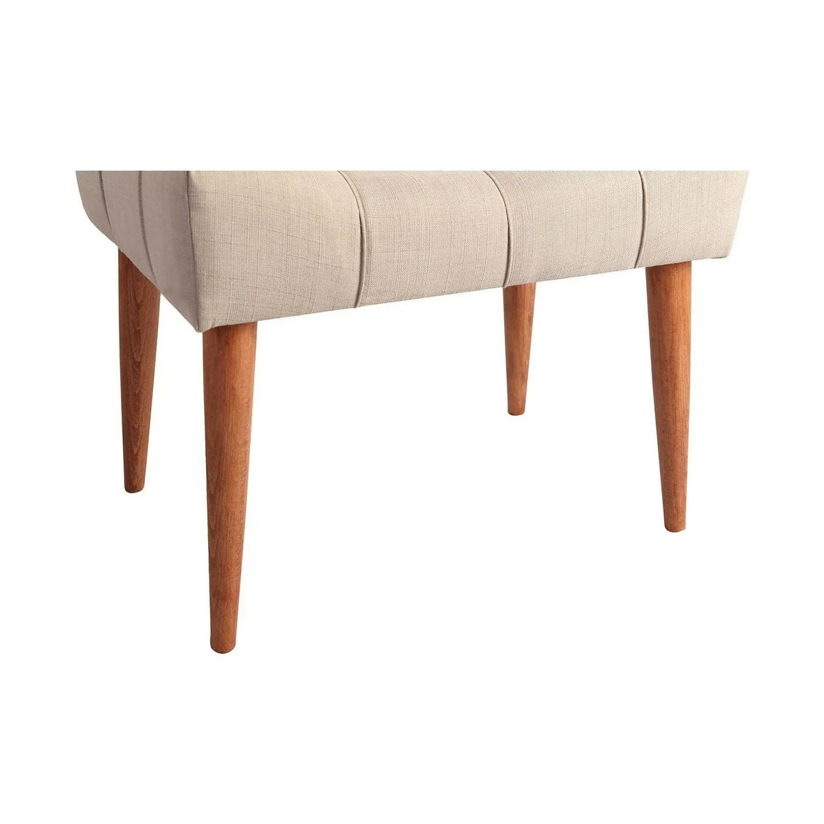 Taburet NEW COOL, crem/nuc, poliester/lemn, 58x40x45 cm