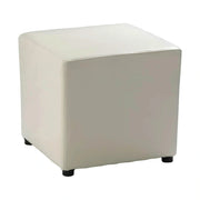 Taburet NIKI NEW, alb, piele ecologica, 36x36x36 cm