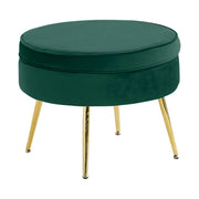 Taburet NOBLIN TIP 1, stofa catifelata verde smarald, 51x51x41 cm