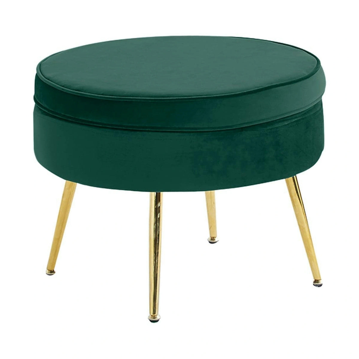 Taburet NOBLIN TIP 1, stofa catifelata verde smarald, 51x51x41 cm